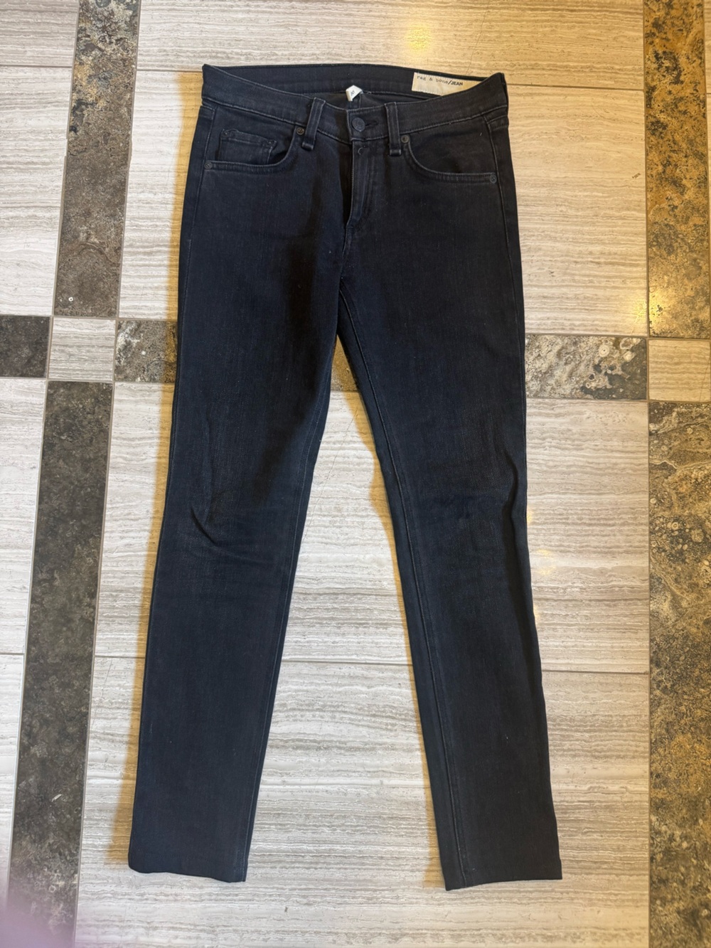 rag & bone Women's Skinny Jeans in Black Wash
